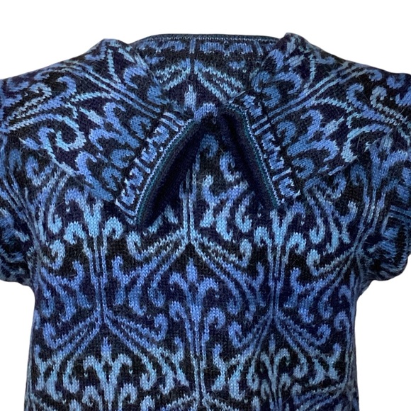 Intiwara Alpaca Button Cardigan Blue Black - Picture 7 of 11